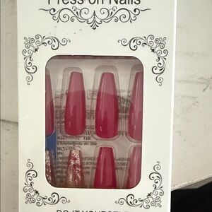 Red and Gold Press-On Nails